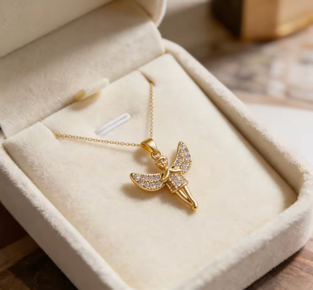 Gold Angel Pendant Necklace