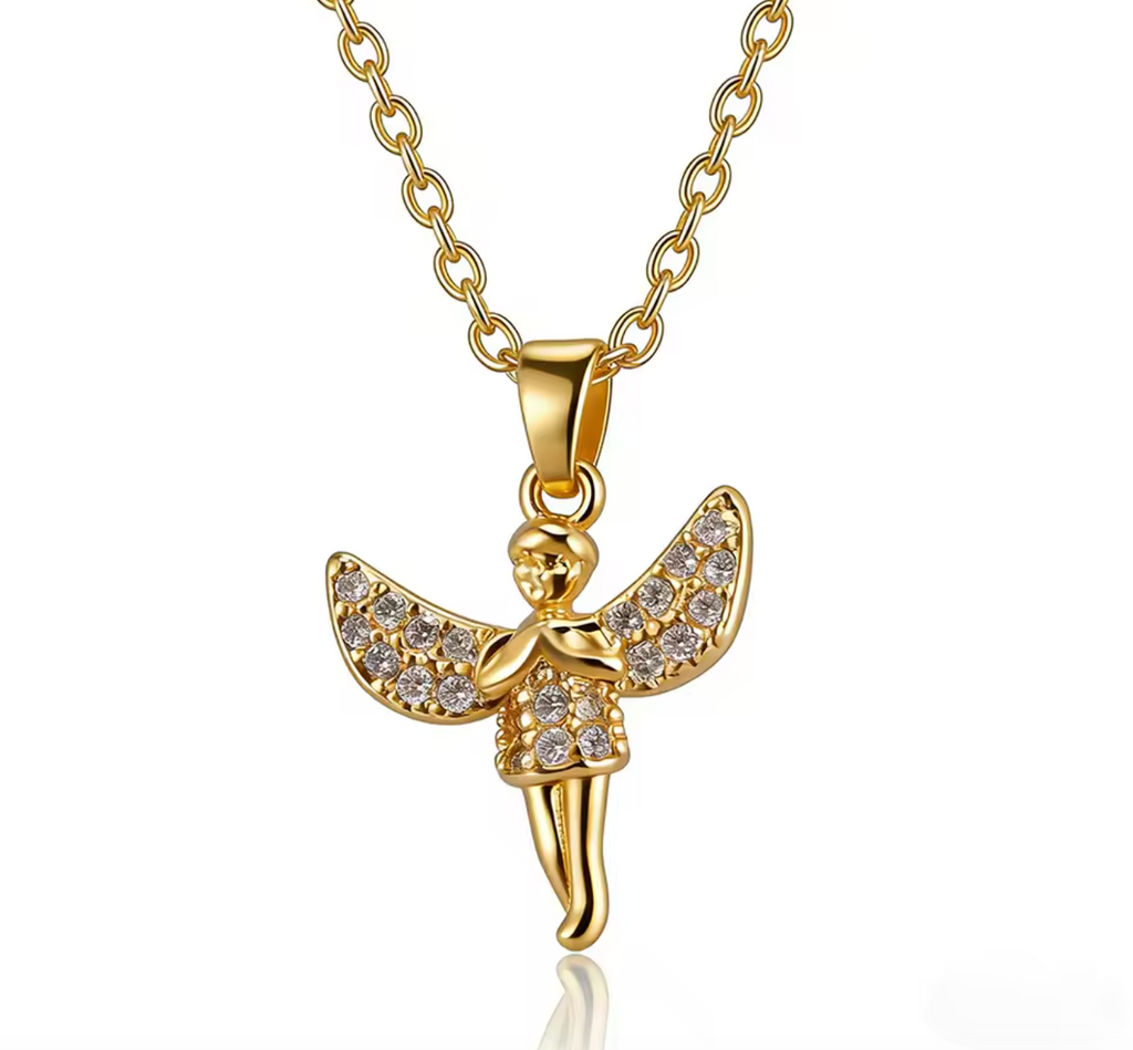 Gold Angel Pendant Necklace
