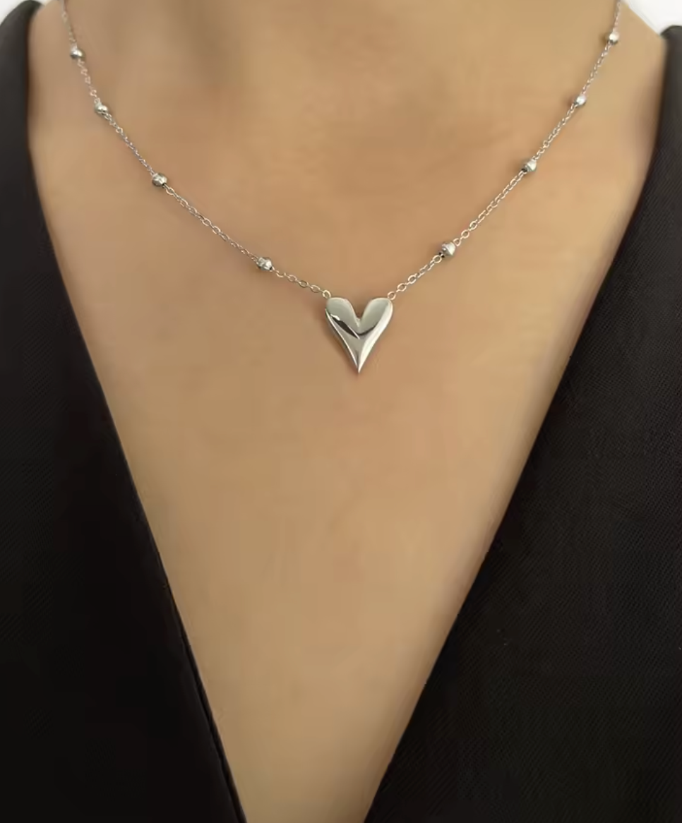Peri'sBox Dainty 18K Gold PVD Plated Heart Necklace