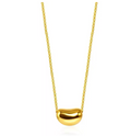 Gold Plated Smooth Bean Pendant Necklace