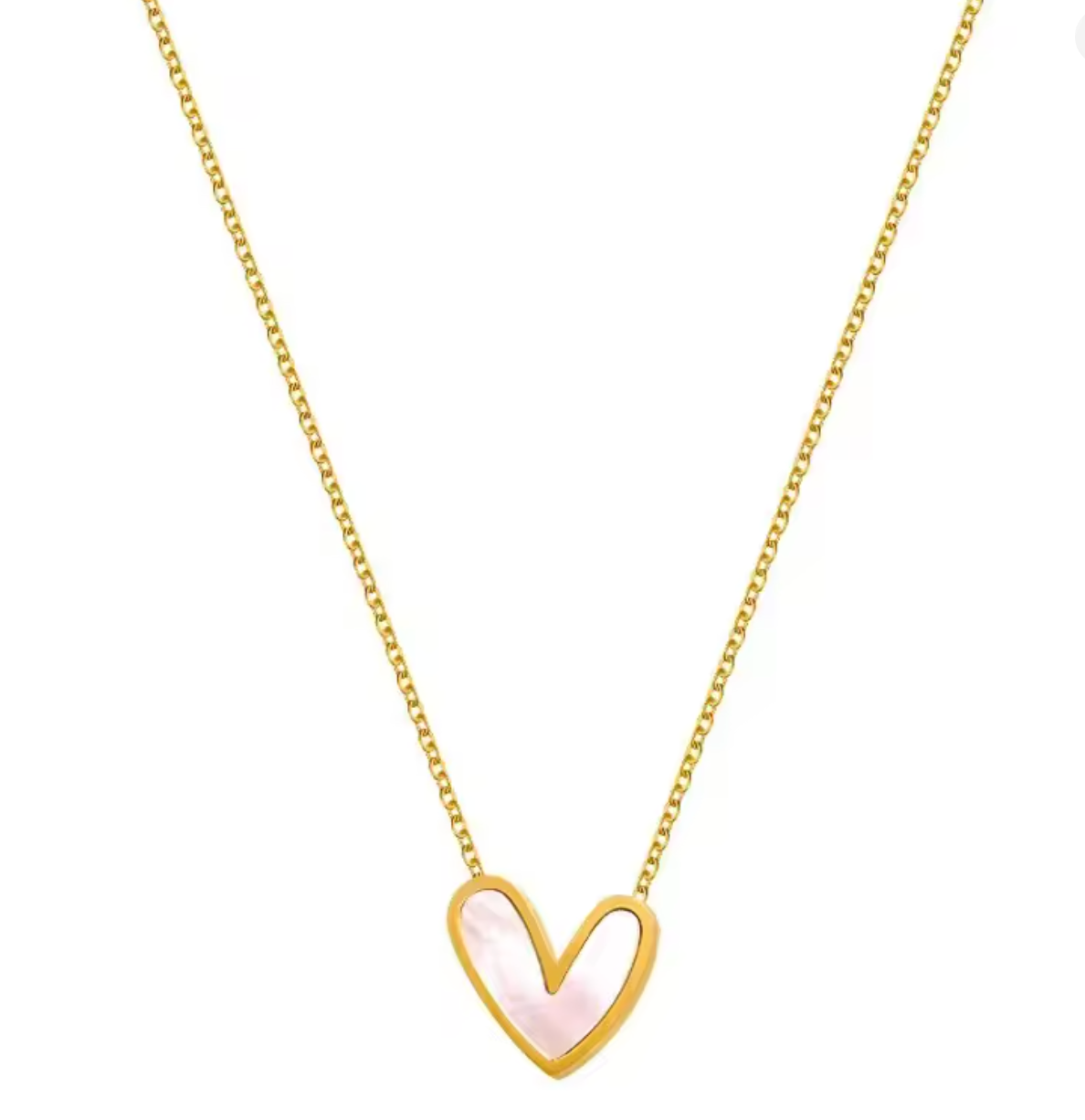 CARLIDANA Minimalist Shell Heart Necklace