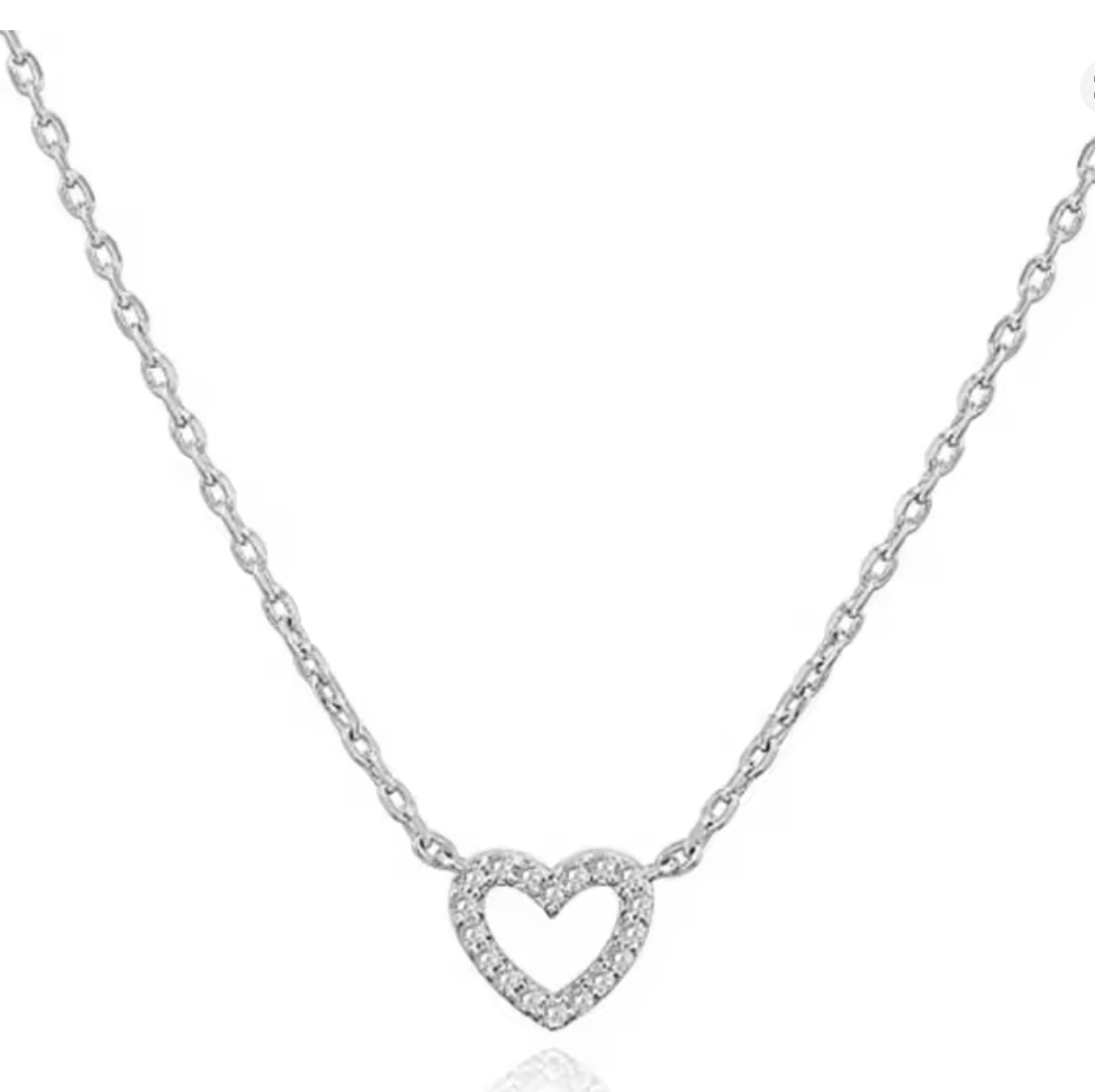 Heart-Shaped Rhinestone Necklace