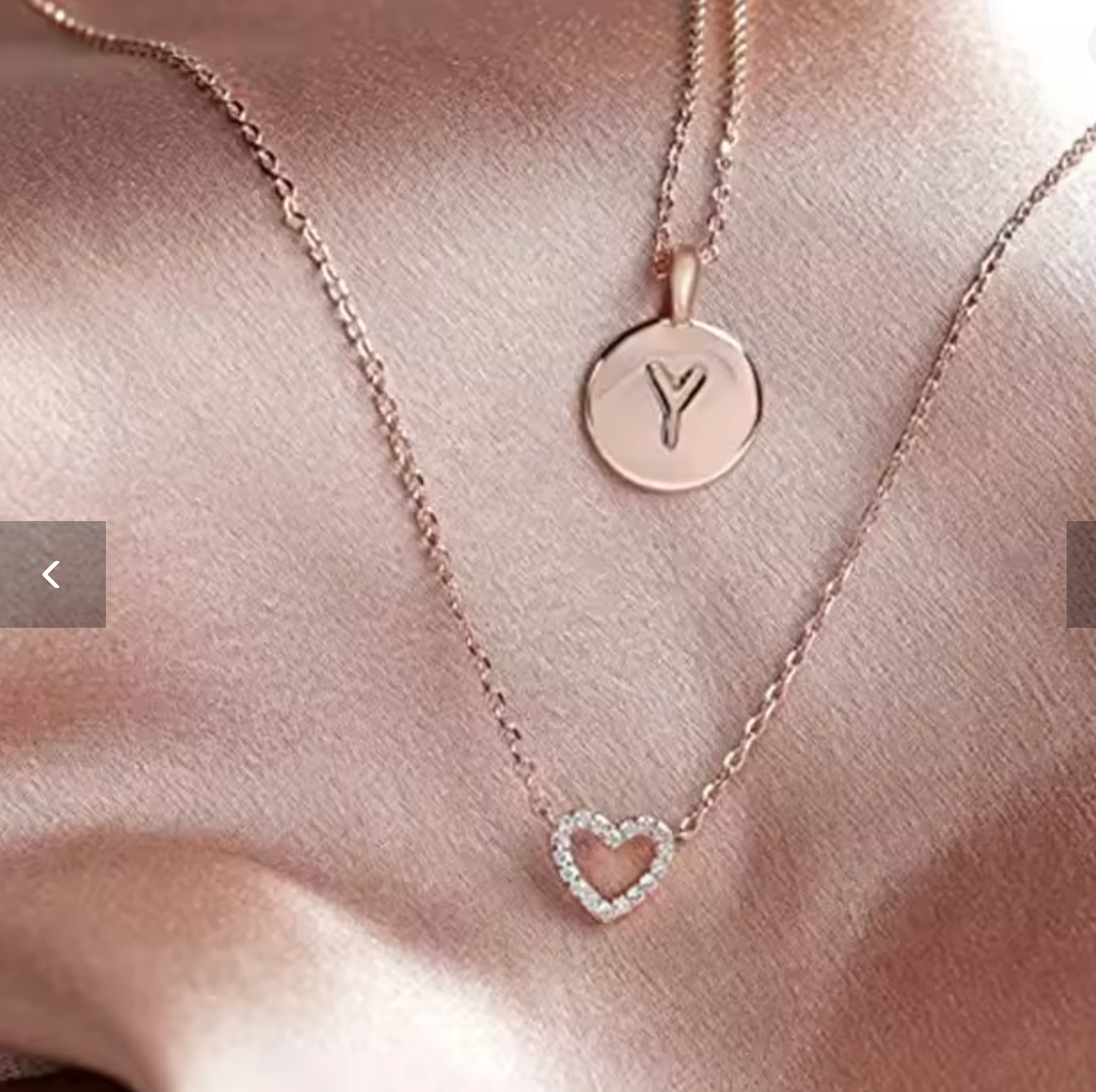 Heart-Shaped Rhinestone Necklace