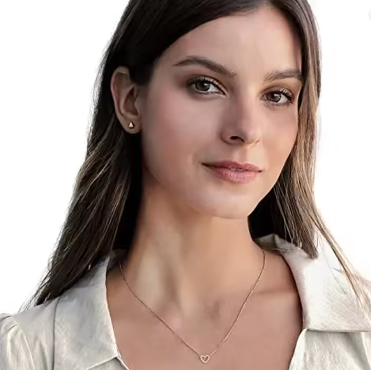 Heart-Shaped Rhinestone Necklace